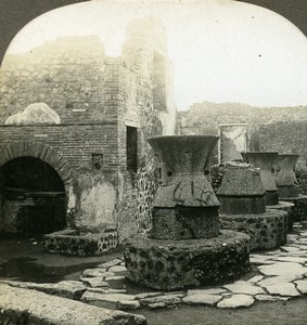 Italy Pompeii Pompei House of the Baker Old Stereoview Photo Kelley 1900