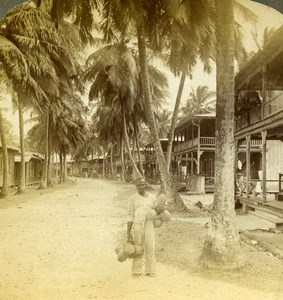 Panama Cristobal built by the Canal Company Old Stereoview Photo Underwood 1904