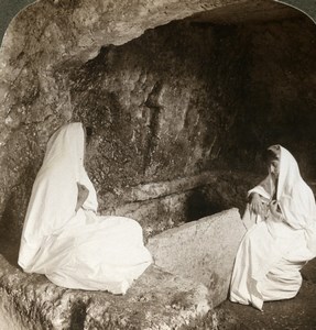 Palestine Jerusalem Garden Tomb Jesus Pilgrimage Stereoview Photo Underwood 1904