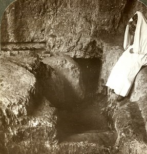 Palestine Israel Jerusalem Tomb of the Kings Old Stereoview Photo Underwood 1900