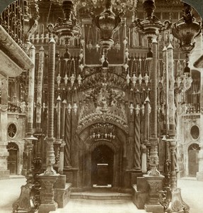 Palestine Israel Jerusalem Holy Sepulchre Old Stereoview Photo Underwood 1900