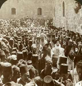 Jerusalem Easter Greek Orthodox Patriarch Old Stereoview Photo Underwood 1903