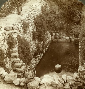 Palestine Jerusalem Pool of Siloam Old Stereoview Photo Underwood 1900