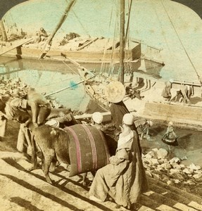 Egypt Boats along the Nile Old Stereoview Photo Underwood 1896