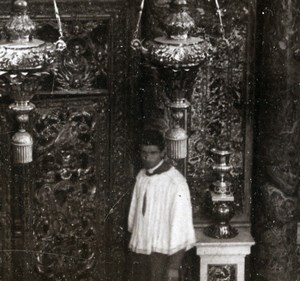 Italy Roma Rome Vatican St Peter's tomb Old Stereoview Photo Underwood 1900