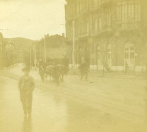 France French Riviera Street Scene Old Amateur Stereoview Photo Pourtoy 1900