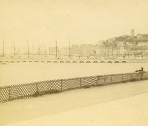 France French Riviera Seaside Old Amateur Stereoview Photo Pourtoy 1900