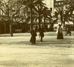 France French Riviera Belle Epoque Fashion Amateur Stereoview Photo Pourtoy 1900