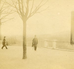 France French Riviera Street Scene Old Amateur Stereoview Photo Pourtoy 1900