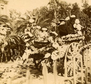 France French Riviera Promenade Float Old Amateur Stereoview Photo Pourtoy 1900