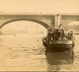 London Paddle Steamer Empress Frederick Amateur Stereoview Photo Pourtoy 1900