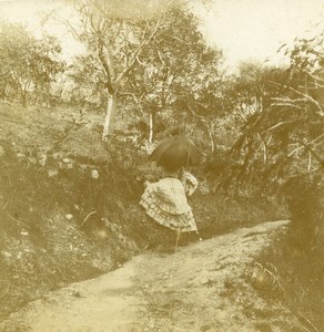 France French Riviera around Nice Old Amateur Stereoview Photo Pourtoy 1900