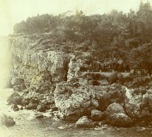 France French Riviera around Nice Rocks Amateur Stereoview Photo Pourtoy 1900