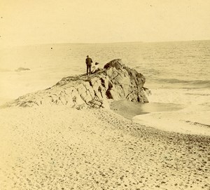 France French Riviera around Nice Rocks Amateur Stereoview Photo Pourtoy 1900