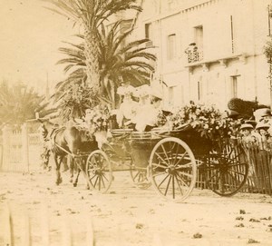 France French Riviera around Nice Horse Amateur Stereoview Photo Pourtoy 1900