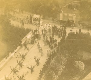 France French Riviera Nice Carnival ? Old Amateur Stereoview Photo Pourtoy 1900