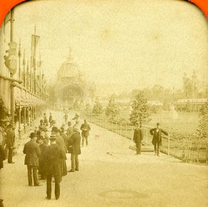 France Paris World Fair in the Park Old LL Photo Stereoview Tissue 1889