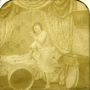 France Paris Erotic Fantasy Risque Repetition BK Photo Stereoview Tissue 1900