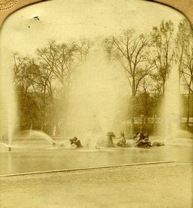 France Versailles Castle Fountain Old GAF Photo Stereoview Tissue 1860