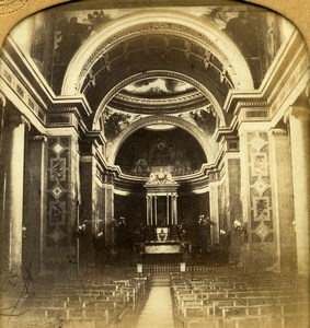 France Paris Church Notre Dame de Lorette Old GAF Photo Stereoview Tissue 1860