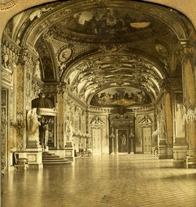 France Paris Senate Throne Reception Room Old GAF Photo Stereoview Tissue 1860