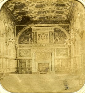 France Fontainebleau Castle Ballroom Henri II Old Photo Tissue Stereoview 1860