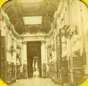 France Paris Luxembourg Palace Salle des Bustes Old Photo Tissue Stereoview 1860