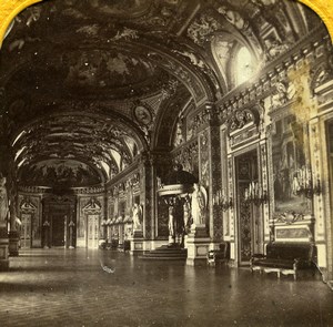 France Paris Luxembourg Palace salle du Trone BK Photo Tissue Stereoview 1860