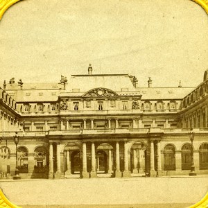 France Paris Place du Palais Royal Old Photo Tissue Stereoview 1860