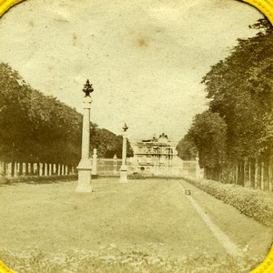 France Paris Avenue du Luxembourg Tree lined Old Photo Tissue Stereoview 1860