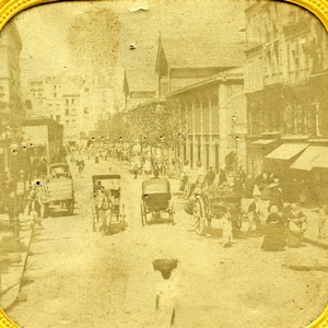France Paris Halles Centrales ? Old Photo Tissue Stereoview 1860