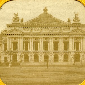 France Paris Opera Old Photo Tissue Stereoview 1870