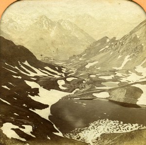 France Pyrenees Glacier Mont Perdu Gavarnie Andrieu Photo Tissue Stereoview 1860