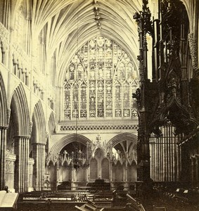 Devon Exeter Cathedral the Choir East Old GW Wilson Stereoview Photo 1865
