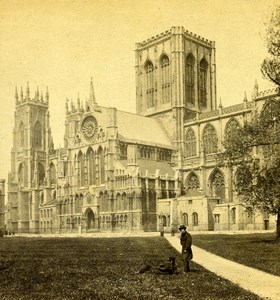 United Kingdom York Minster Cathedral Old GW Wilson Stereoview Photo 1865