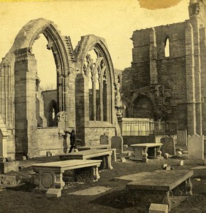 Scotland Elgin Cathedral Windows South Aisle Old GW Wilson Stereoview Photo 1865