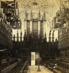 Berkshire Windsor St George's Chapel Choir Old GW Wilson Stereoview Photo 1865