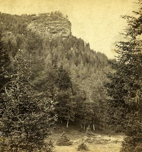 Scotland Braemar Invercauld Lion's Face Rock Old GW Wilson Stereoview Photo 1865