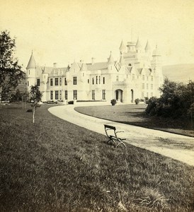 Scotland Balmoral Castle from South West Old GW Wilson Stereoview Photo 1865
