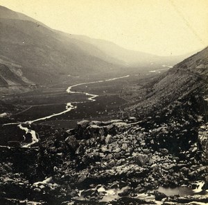 Wales Capel Curig Nant Ffrancon Old Bedford? Stereoview Photo 1865