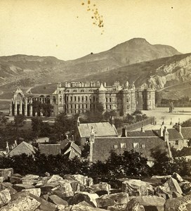 United Kingdom Edinburgh Holyrood Palace Old Burns Stereoview Photo 1865
