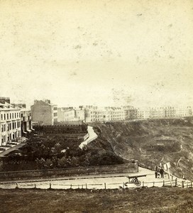 Yorkshire Scarborough Crown Terrace north Cliff Old Latham Stereoview Photo 1865