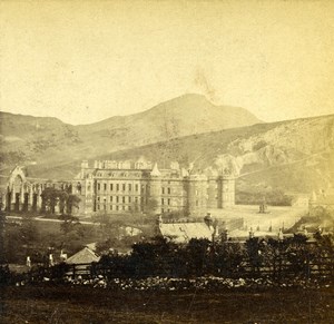 Scotland Edinburgh Holyrood Palace & Abbey Old Stereoview Photo 1865