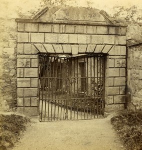 Scotland Edinburgh Prison Old Iron Gate Old Gordon Stereoview Photo 1865