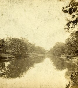 Scotland Glasgow Kelvingrove Park Old Findlow Stereoview Photo 1865