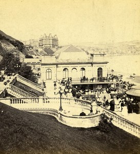 United Kingdom Yorkshire Scarborough South Sands Old Stereoview Photo 1865