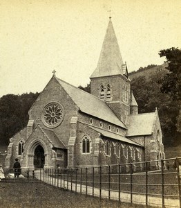 United Kingdom Somerset Clevedon All Saints Church Old Stereoview Photo 1865