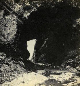 United Kingdom Devonshire Watermouth Caves Old Stereoview Archibald Coke 1865