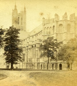 United Kingdom Canterbury Cathedral South East Side Old Stereoview Photo 1865