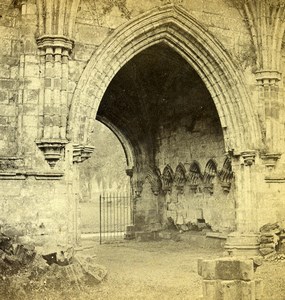 Cumbria Furness Abbey Entrance to Chapter House Old Stereoview Photo 1865